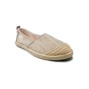 SUGAR Womens Beige Sparkle Denim Evermore Cap Toe Slip On Espadrille Shoes 6 M